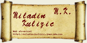 Miladin Kulizić vizit kartica